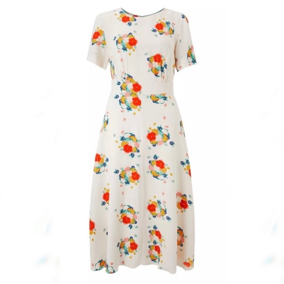 BODEN RUTH IVORY BOUQUET MIDI DRESS | Size 12 - Picture 2 of 12